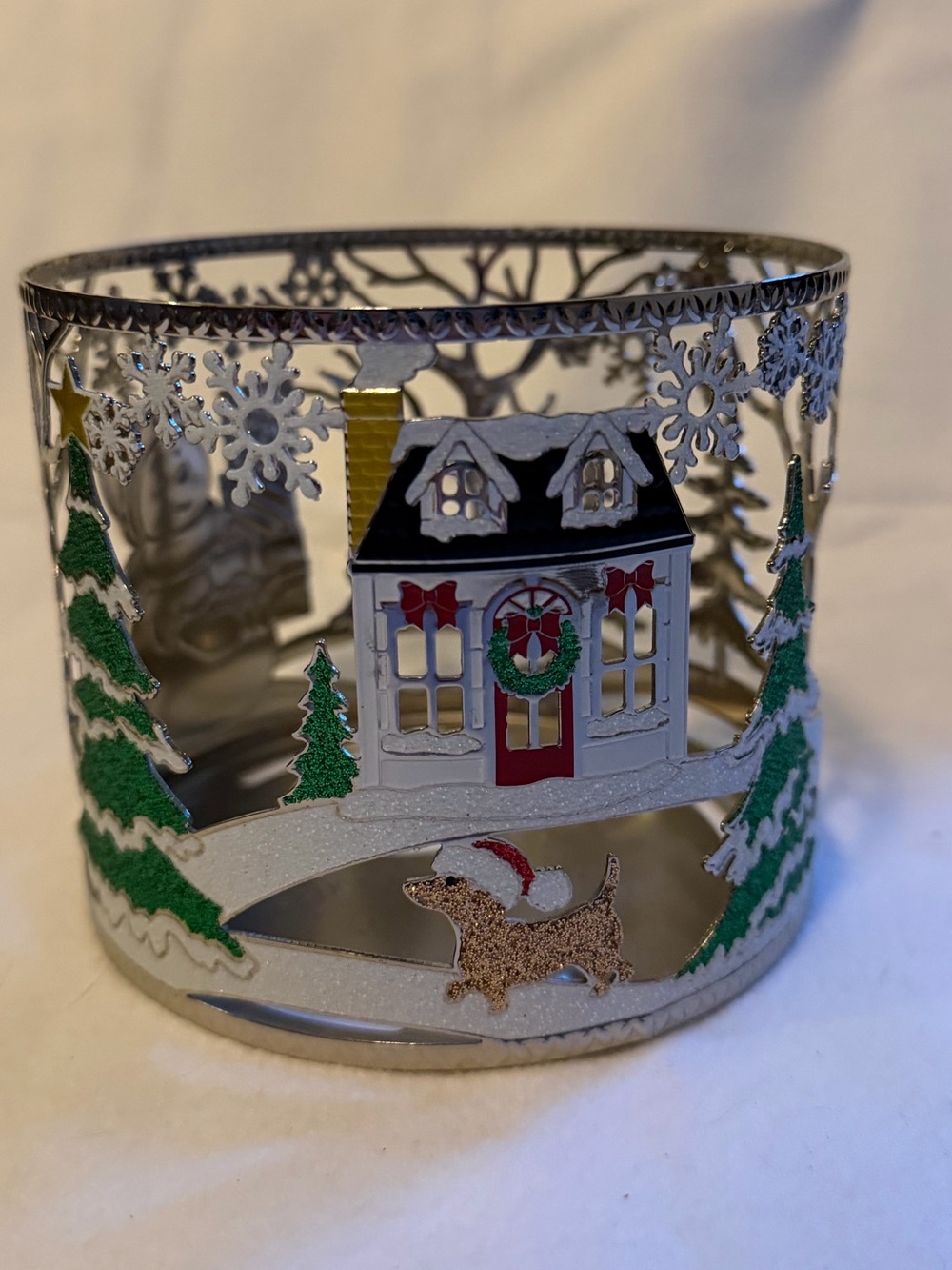 Holiday Village Metal 3-wick Holder
